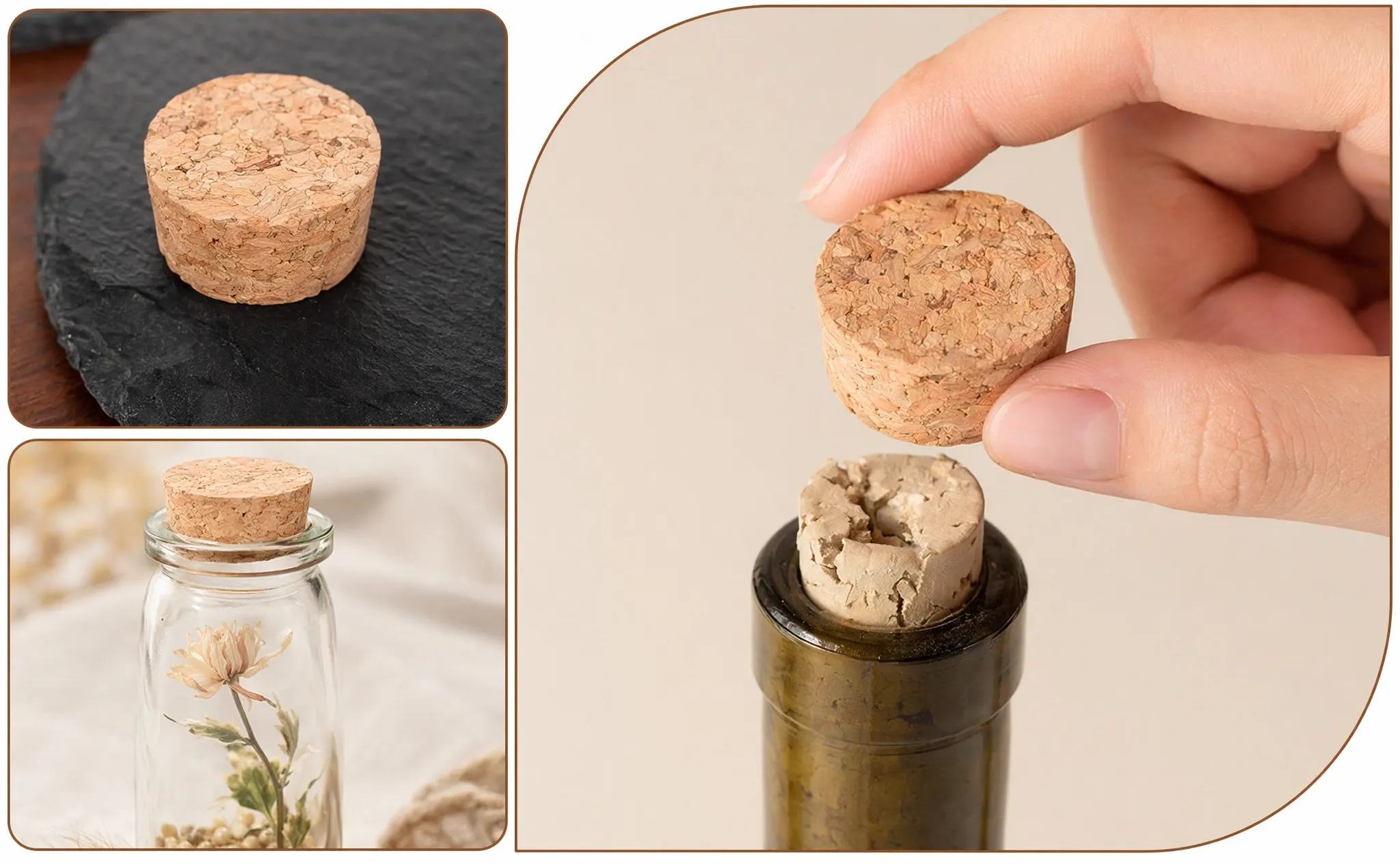 20Pcs Tapered Natural Cork Stoppers for Aromatherapy Wishing Bottles Glass Vial Sealing DIY Craft Projects High Temp Resistant