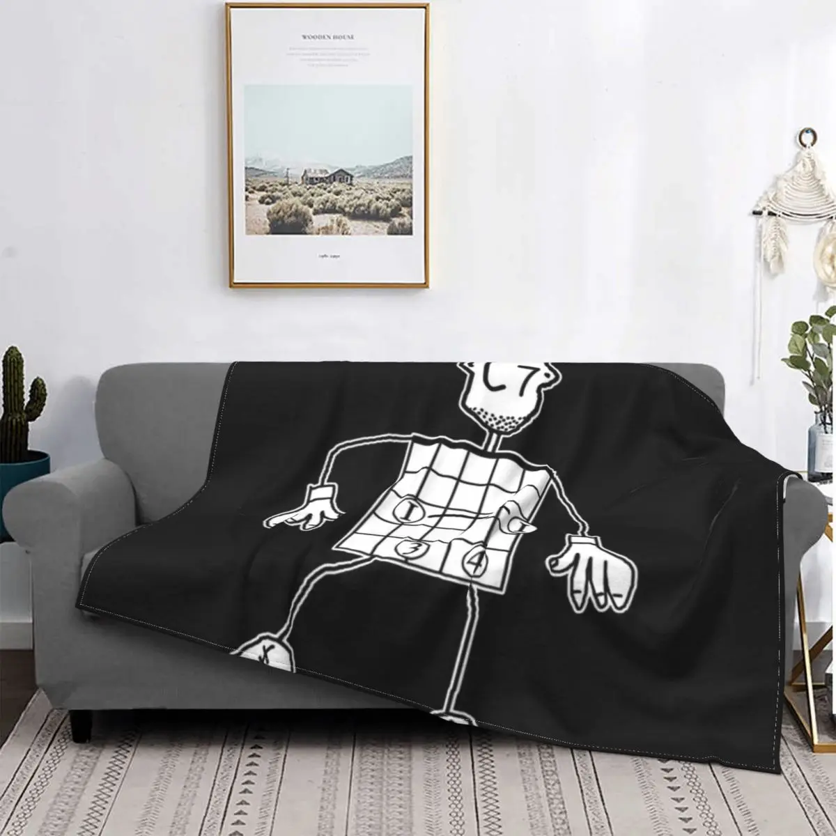 Super Warm Flannel Blankets C7 Guitar Chord Stickman Drawing Chart Blanket ,for Travel /Office Lunch Break Adult fans Gifts