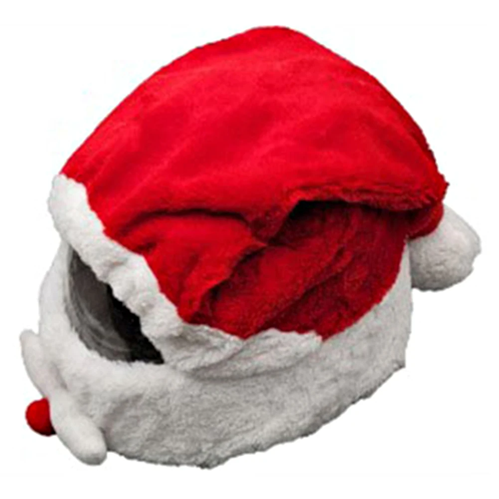 Casque intégral de moto de Noël, couverture en peluche, père Noël, cyclisme, casquette de course, cadeau de décoration joyeux Noël