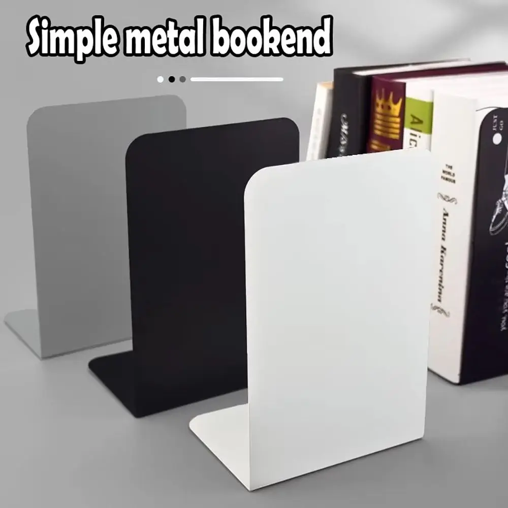 1/2Pcs L-Shaped Simple Bookend with Anti-slip Design Thickened Desk Bookshelf Plastic Decorative Book Stoppers Holders