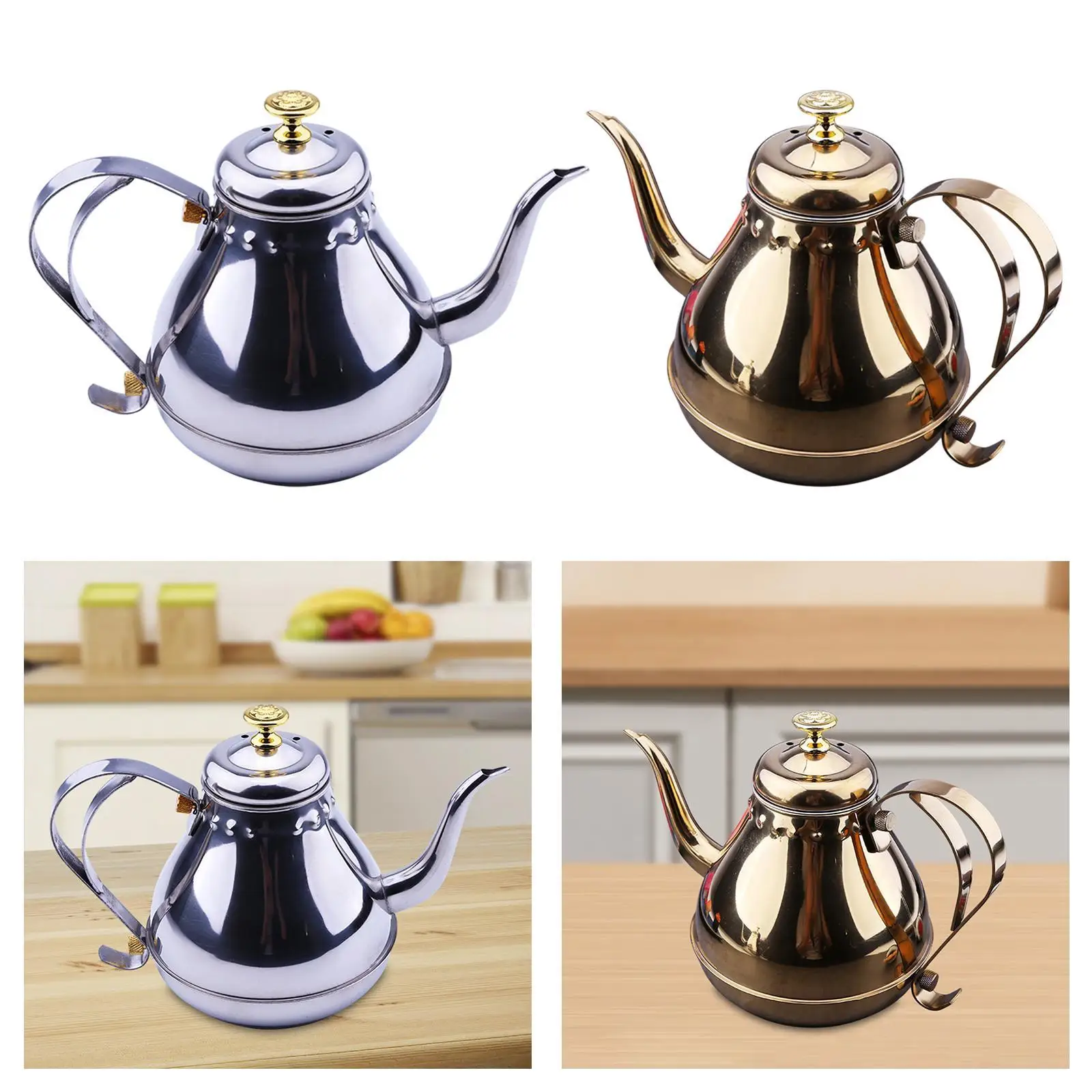 

Olive Oil Dispenser Bottle Easy to Clean Salad Teapot for Home Kitchen Gooseneck Coffee Kettle Stainless Steel Long Spout Kettle