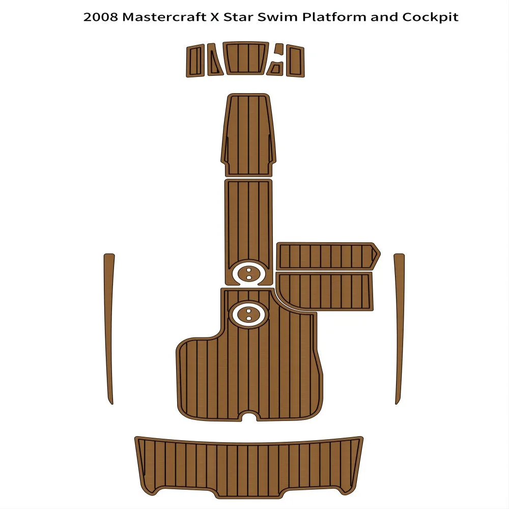 

2008 Mastercraft X Star Swim Platform Cockpit Pad Boat EVA Foam Teak Deck Floor Backing Self Adhesive SeaDek Gatorstep Style