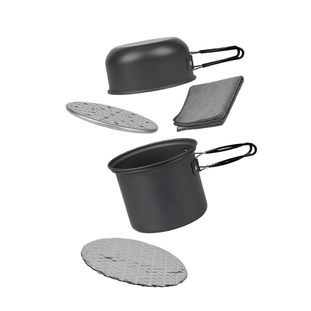 Outdoor Exquisite Camping, Mountaineering, Hiking, Portable, Lightweight Solo Fried Meat Soup Set in Pot