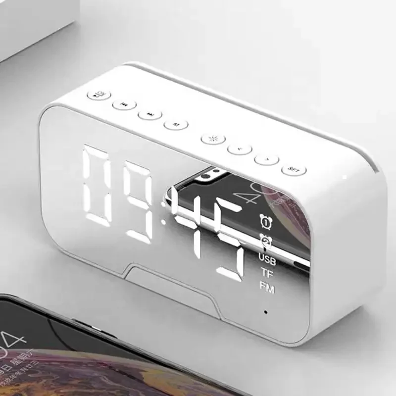 New design custom hot-selling wireless alarm clock Bluetooth speaker with mobile phone