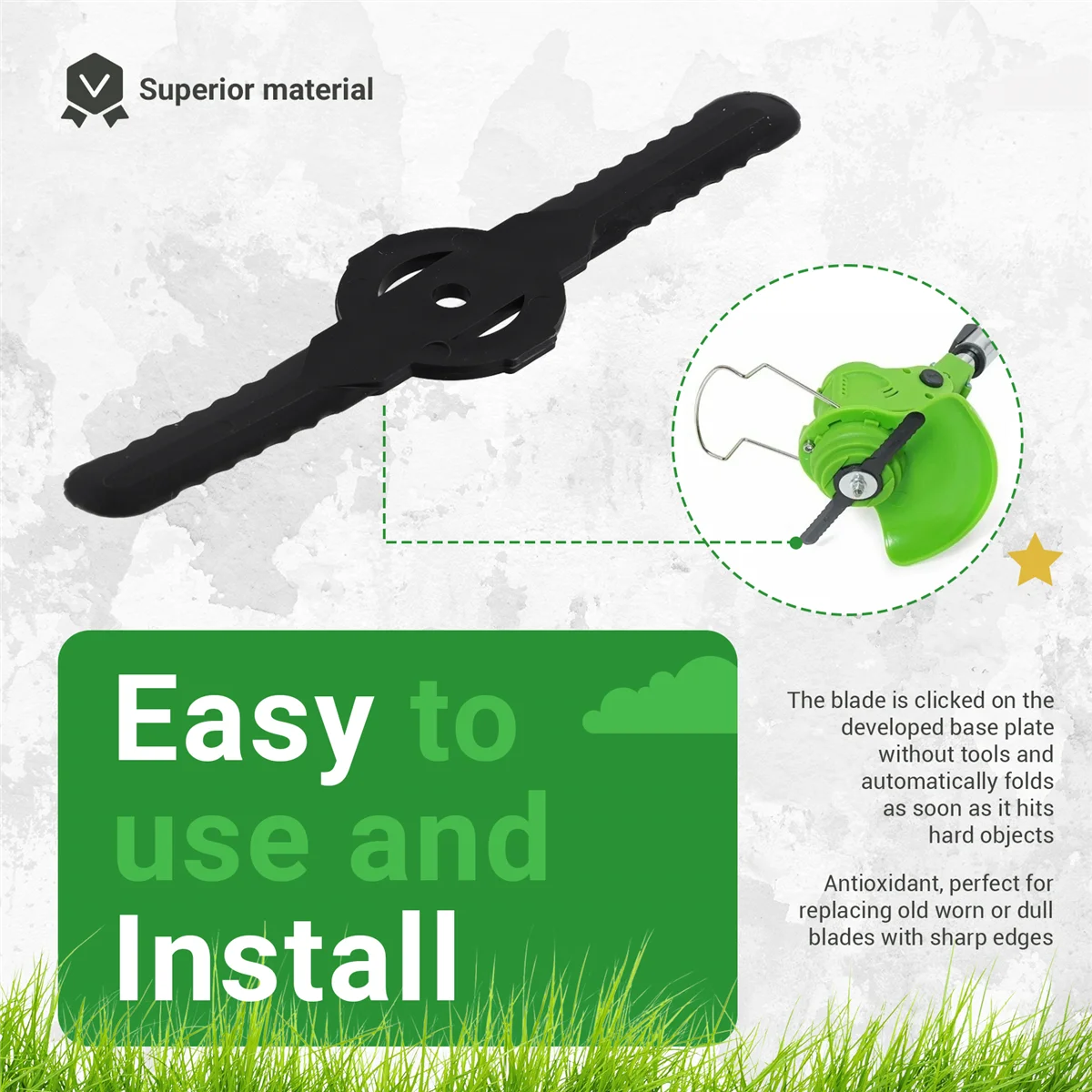 The New 50Pcs Plastic Grass Trimmer Blades Lawn Mower Blade Cordless Trimmer Garden Tool Lawn Mower Trimmer Accessories