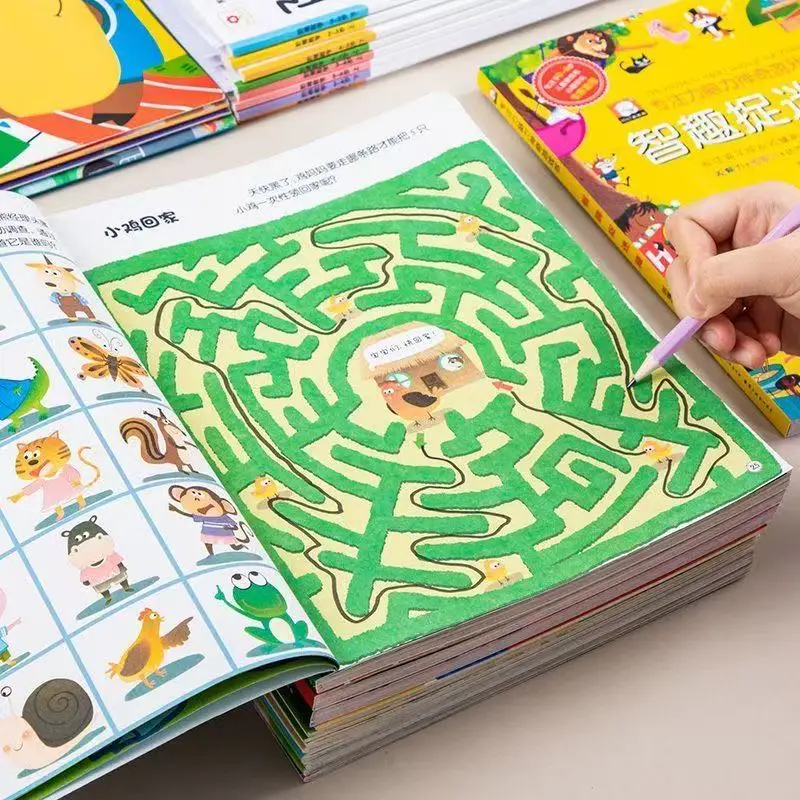 Maze Puzzle Book for Kids 3-8 Years Old - Fun Brain Game Book to Improve Focus & Problem-Solving Skills
