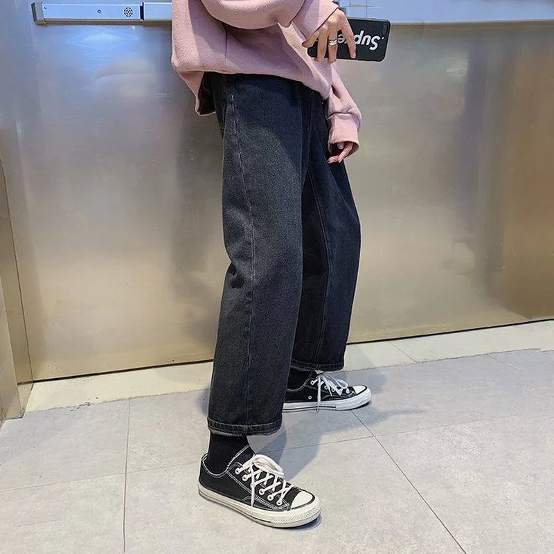 3XL جينز نسائي عتيق على الطراز الكوري كل مباراة فضفاضة واسعة الساق ربيع جديد موضة أنيقة Harajuku الترفيه اليومي سحابات Ins تصميم