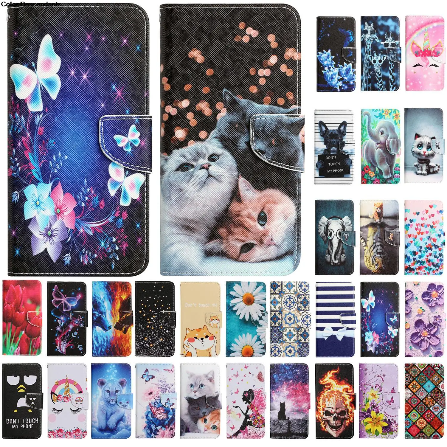 Painted Case for Coque Xiaomi Redmi Note 11 7 8 9 10 Pro 5G 11S 10S 9S 9T 8T Case Leather Elephant Flip Wallet Stand Phone Cover