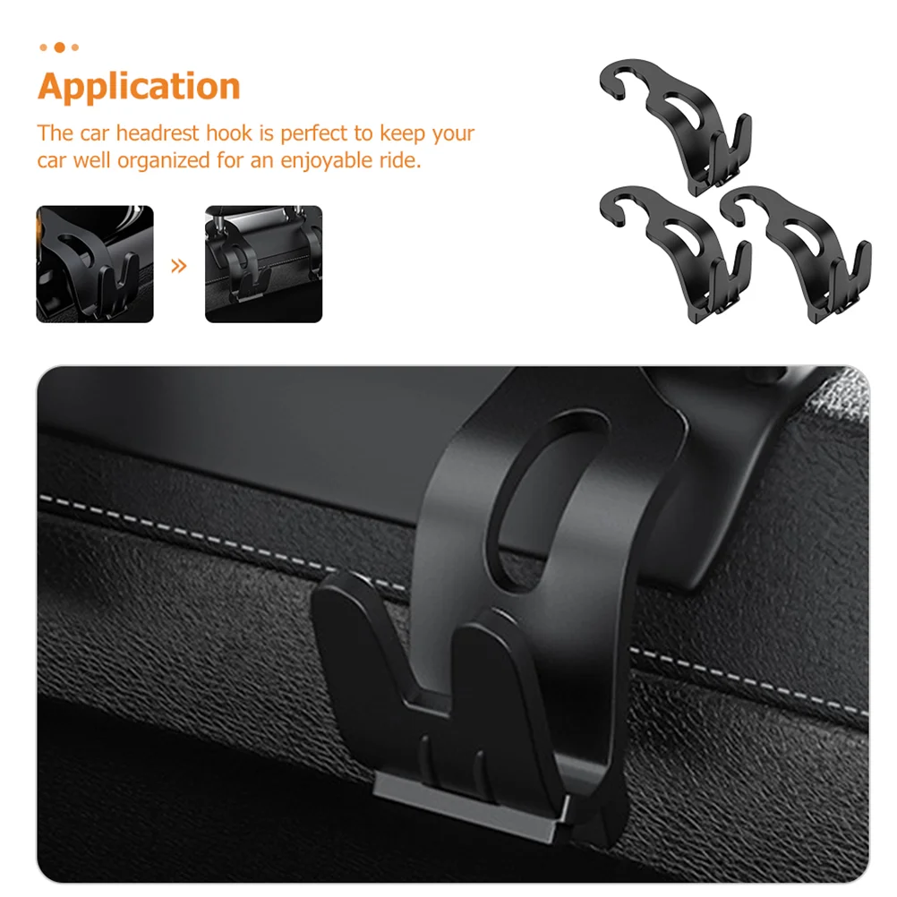 3 Pcs Car Hook Bag Holder Backseat Hooks Organizer for Purses and Bags Abs Headrest