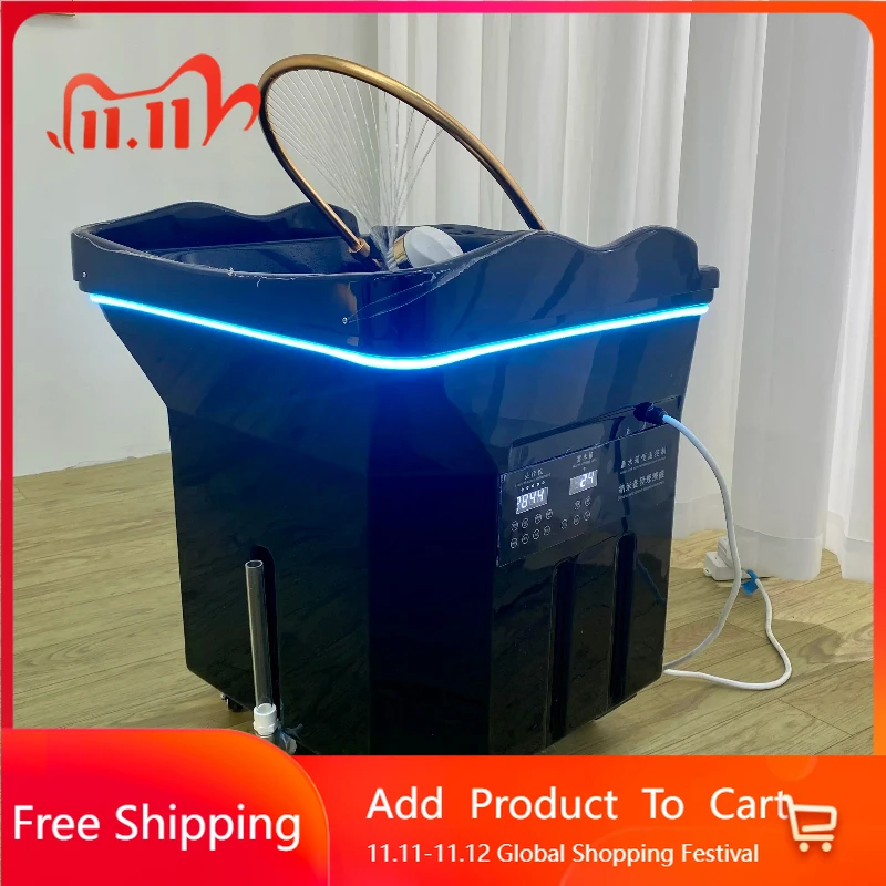 

Korean Water Shampoo Bed Therapy Center Head Spa Portable Massage Shampoo Sink One-button Heating Women Cadeira Rendy Furniture