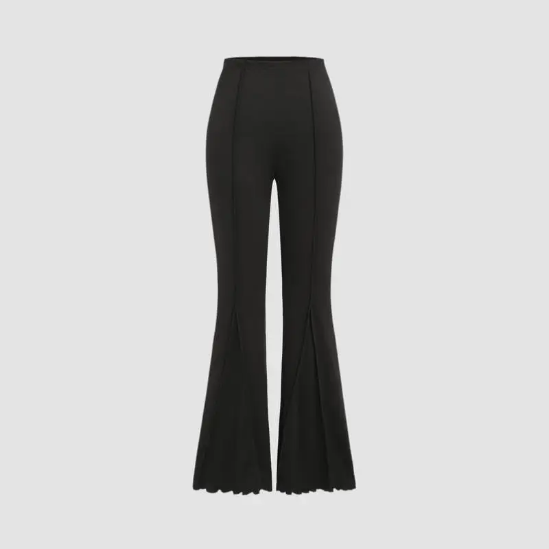 

High Waist Pure Color Sewn Pants Men's Casual Sportswear Set ort Sve T-irt Seven-Foot Length orts Autumn Season