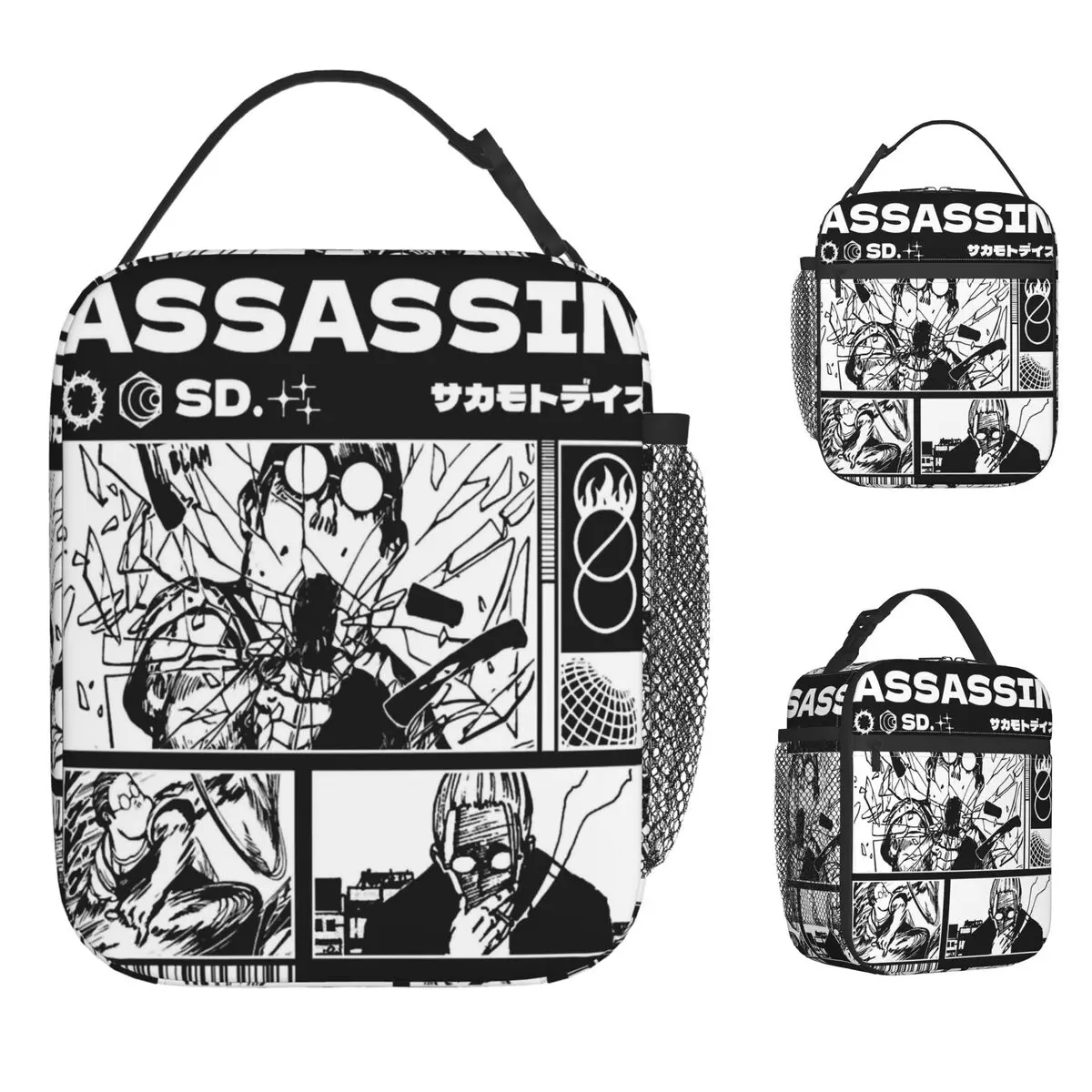 

Sakamoto Days Lunch Bag For Women Graphic Design Lunch Box Fun School Cooler Bag Portable Waterproof Thermal Tote Handbags