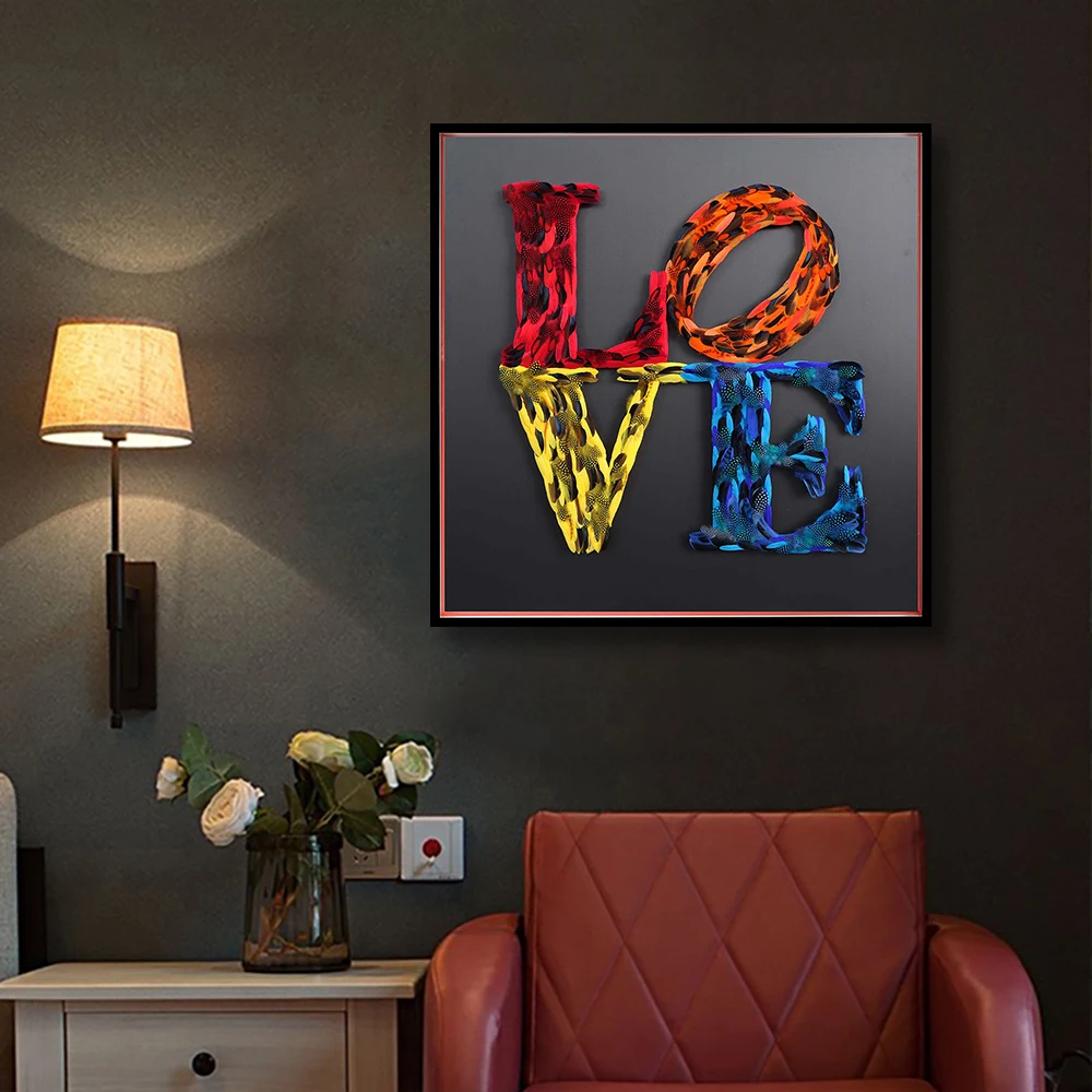 Nodic Colorful Love Hope Wall Art Canvas Painting inspirational Words Posters and Prints Pictures for Modern Living Room Decor