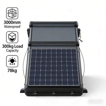 Wysokiej jakości namiot dachowy z twardą skorupą i panelem solarnym, automatyczne rozkładanie w 1 minutową sekundę, udźwig 300 kg, lekki aluminium, idealny do kempingu z SUV-em.