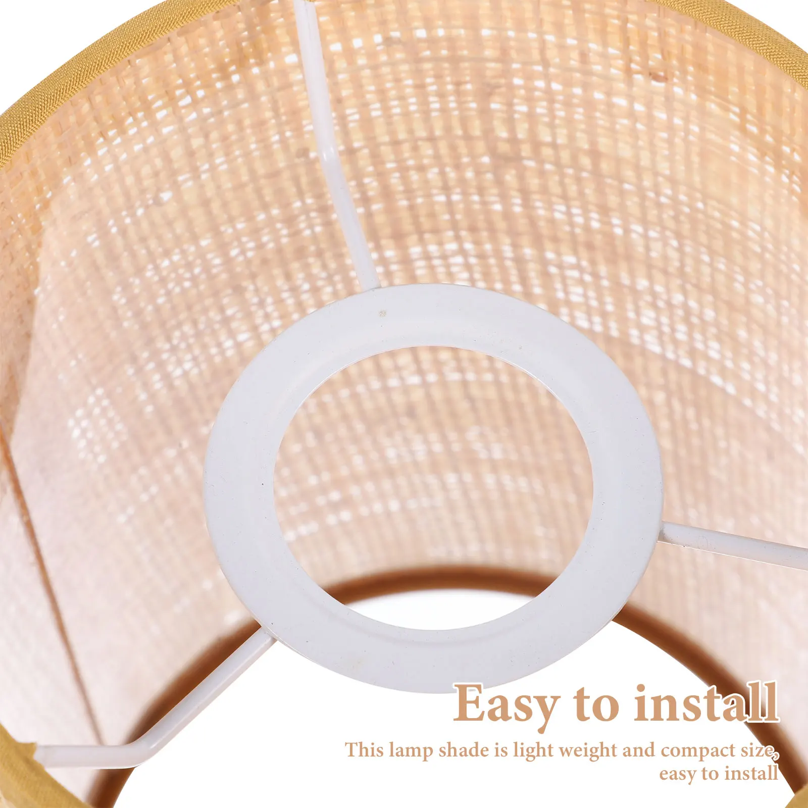 

Rattan Lamp Shade Woven Drum Light Cover for Floor Table Lamps Modern Rustic Home Decor Warm Bedroom Bar Durable Metal Frame