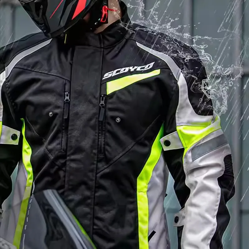 Motorcycle Jacket Winter Cold-proof Motocross Jacket Waterproof Men Chaqueta Moto Protective Gear Motorbike Riding Jacket