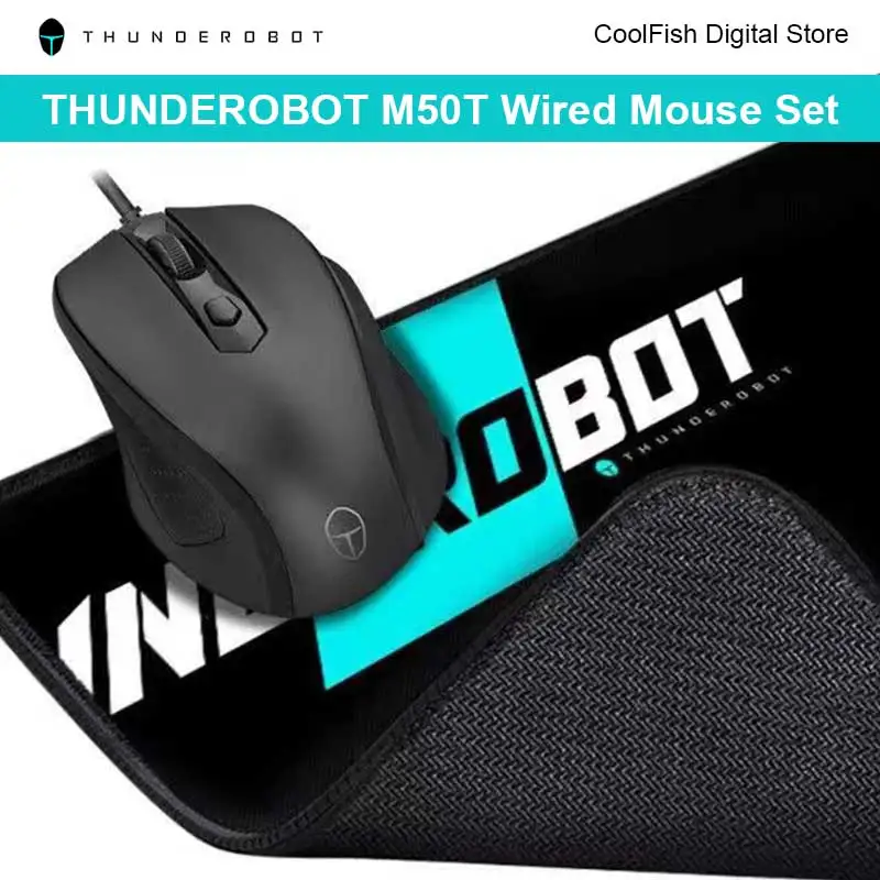 

NewTHUNDEROBOT M50T Mouse Set USB Wired Gaming Mouse 2000 DPI Computer Accessories For PC/Mac Computer and Laptop Office Mouse