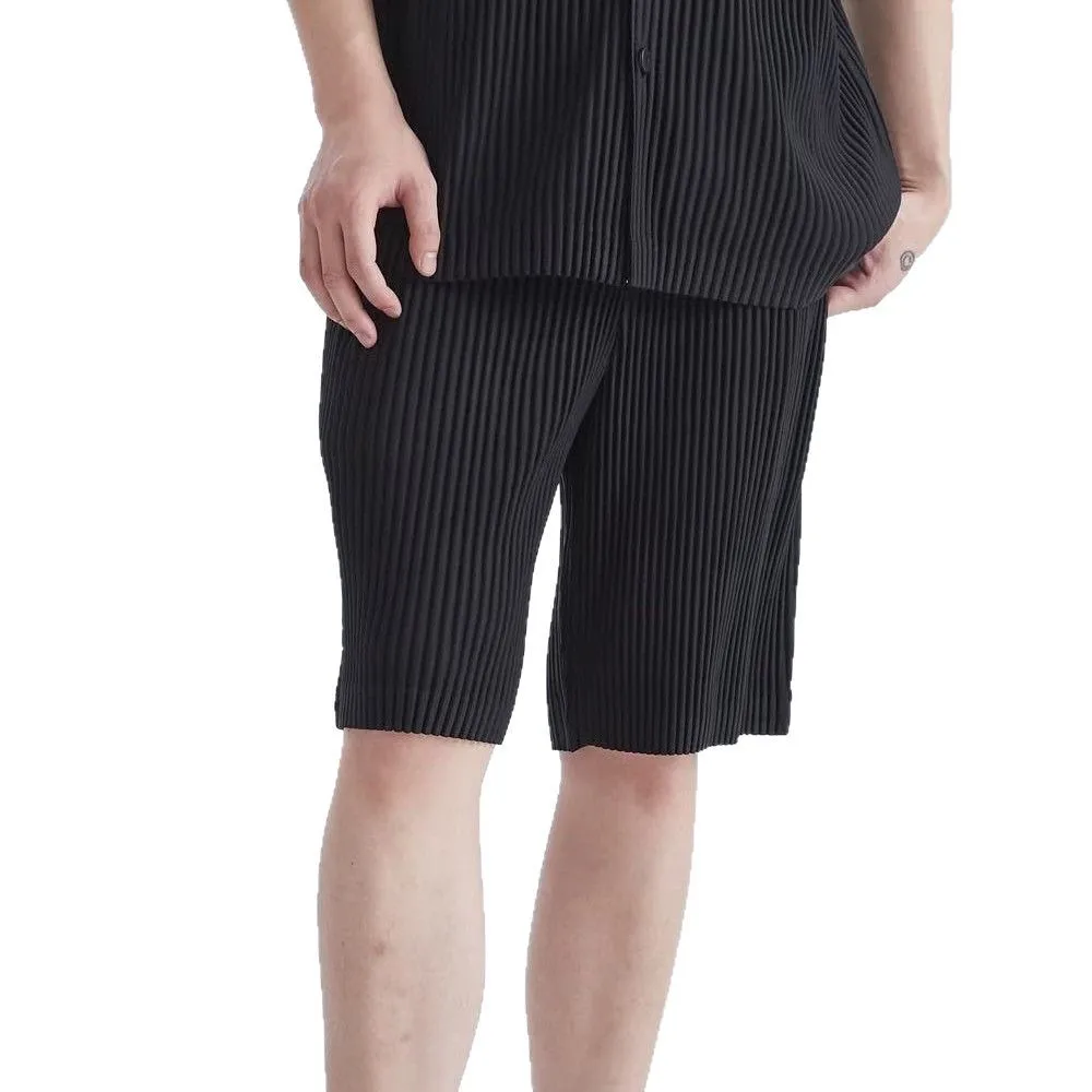 Miyake Summer Men's Pleated Drape Casual Pleated Fashion Trend Casual Five-point Pants Loose Plisse Versatile Youth Shorts