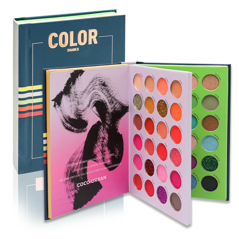 Maquillaje de ojos de 72 colores, paleta de sombra de ojos resistente al agua, brillo, polvo pigmentado mate, brillo prensado, sombra de ojos cosmética de 60 colores