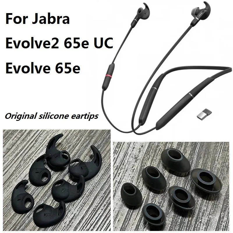 100% embouts d'oreille d'origine écouteurs pour Jabra Evolve 65e/Evolve2 65e UC écouteurs sans fil intra-auriculaires remplacement écouteurs en silicone