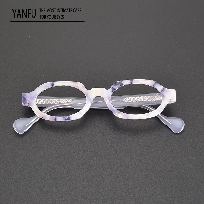 Vintage Pink Acetate Glasses Frames Rectangle Fashion Optical Eyewear Samll Men's Women's Customized Myopia Reading Eyeglasses