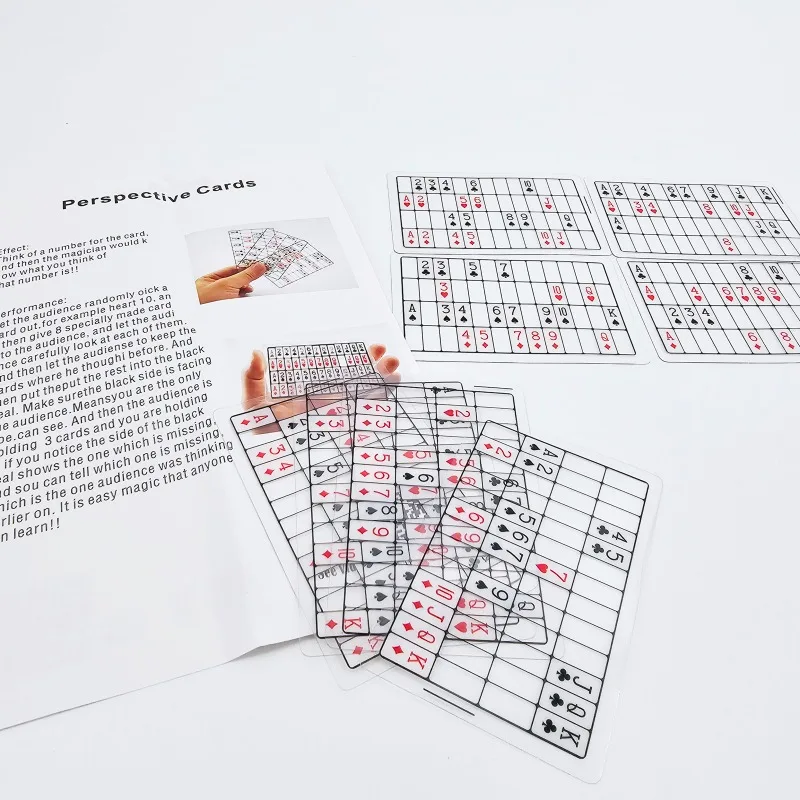 Ensemble de cartes de Perspective-tour de magie de mentalisme pour la télévision et les illusions de chiffres manquants tours de magie de magicien
