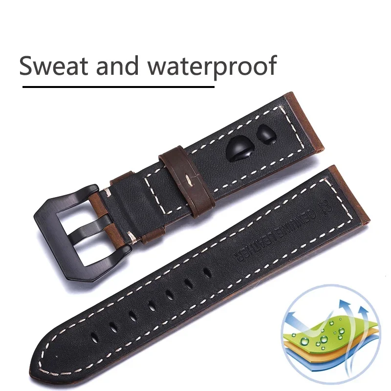 Vintage Leather Strap for Huawei Watch GT 4 3 SE GT3 SE Amazfit GTR 4 3 24mm 22mm 20mm Watchband for Samsung Watch 6 5 4 Classic