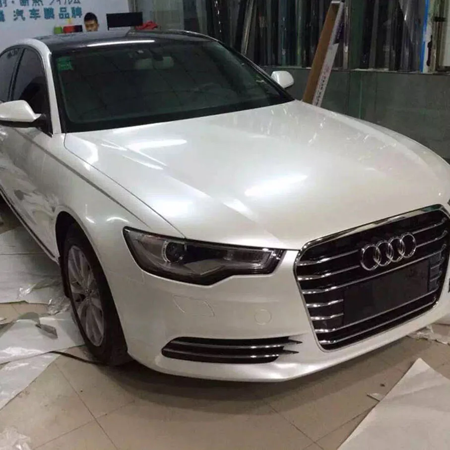 Glossy Pearl White Vinyl film for car wrapping Glossy ceramic pearl white sticker Size: 10/20/30/40/50/60x152cm/Lot image 6