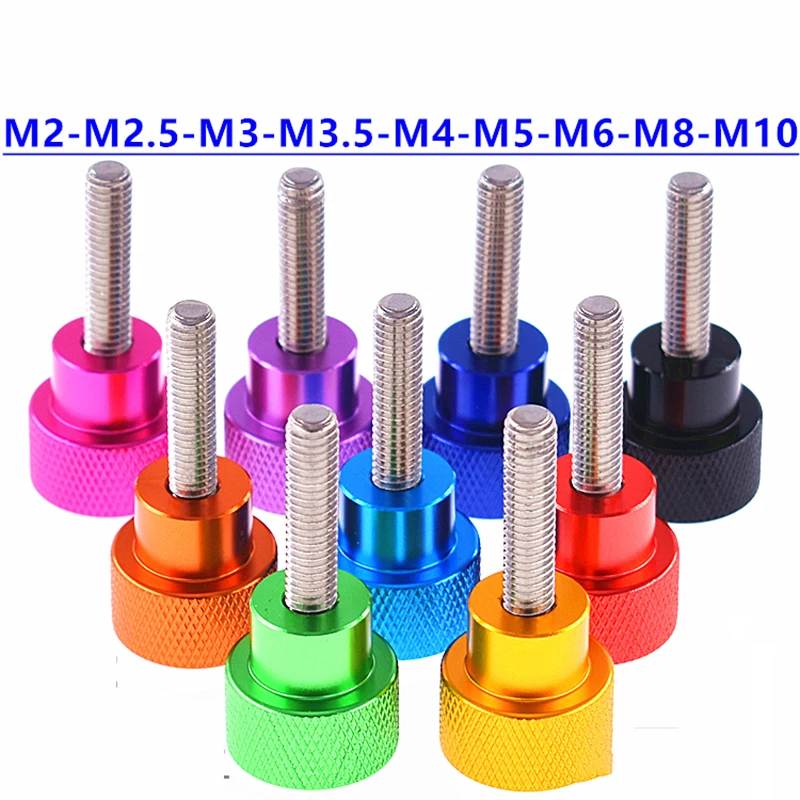 1pcs M3 Colored Aluminum Alloy Metal Handle Screw, Stainless Steel and Hard Hand Screw, High Head Step Roller Adjustment Bolt3