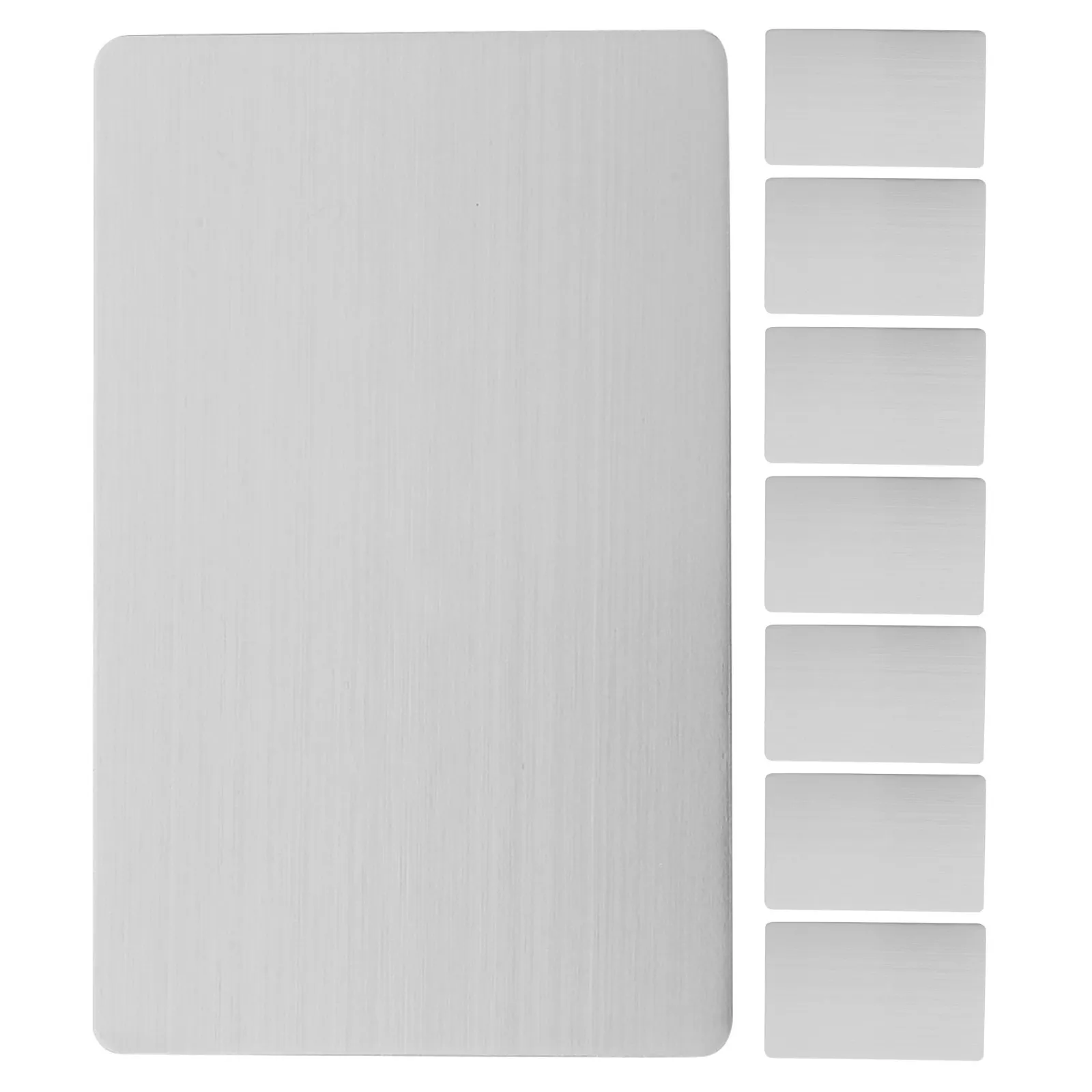 

8Pcs Metal Business Cards Blank Stainless Steel Ultra Thin Engraving Name Plates for Office Employee Tags DIY Engravable Steel