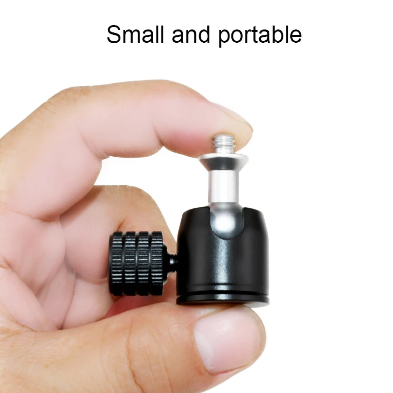 1/4 3/8  M4 M5 M6 Screw Hole Mini Camera Small Head Spherical Head Tripod Photography Equipment Live Broadcast Accessories