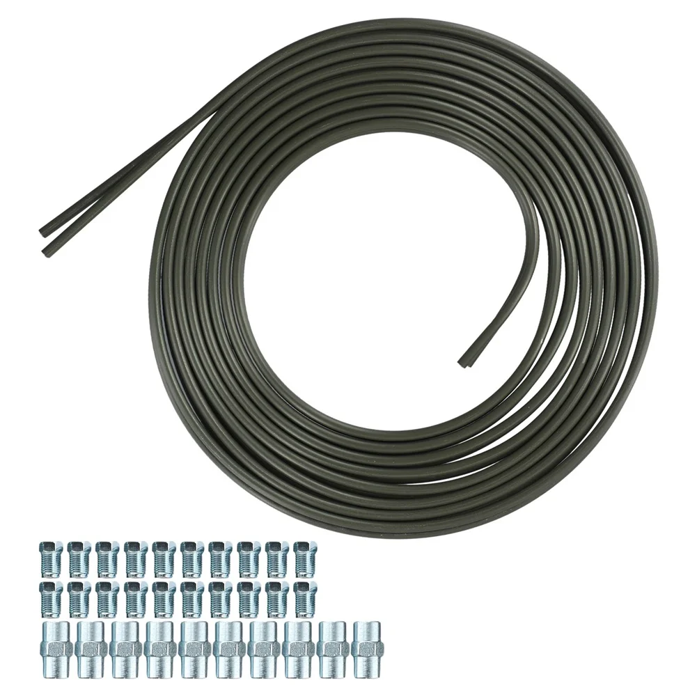 2 pieces 5m brake pipe with 20 nuts and 10 connectors 316 (4 75mm) for automotive brake and refrigeration installations