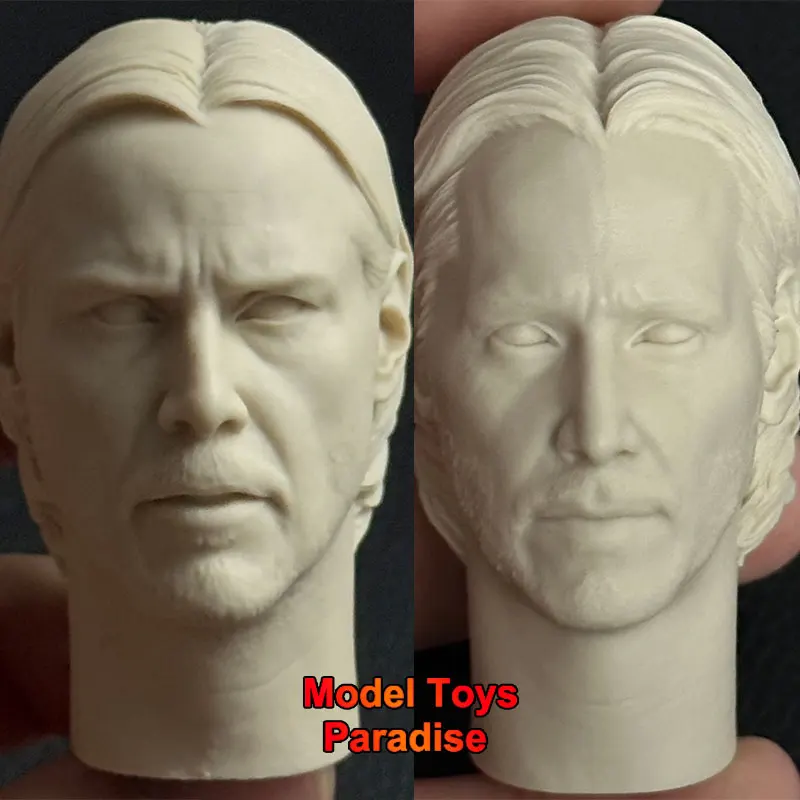 

Unpainted DIY 1/6 Scale Men Soldier Keanu Reeves White Model Head Killer Head Sculpt Fit 12inch Action Figure Body