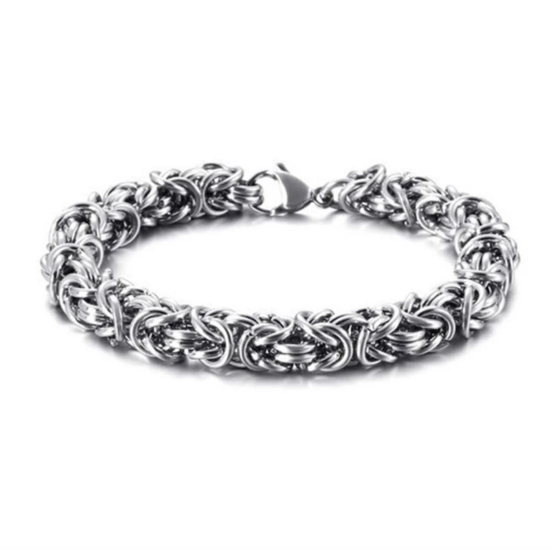

6/7/8mm Heavy Punk Retro Byzantine Chain Bracelet Men Women Hiphop Silver Color Stainless Steel Keel Biker Bracelets Jewelry