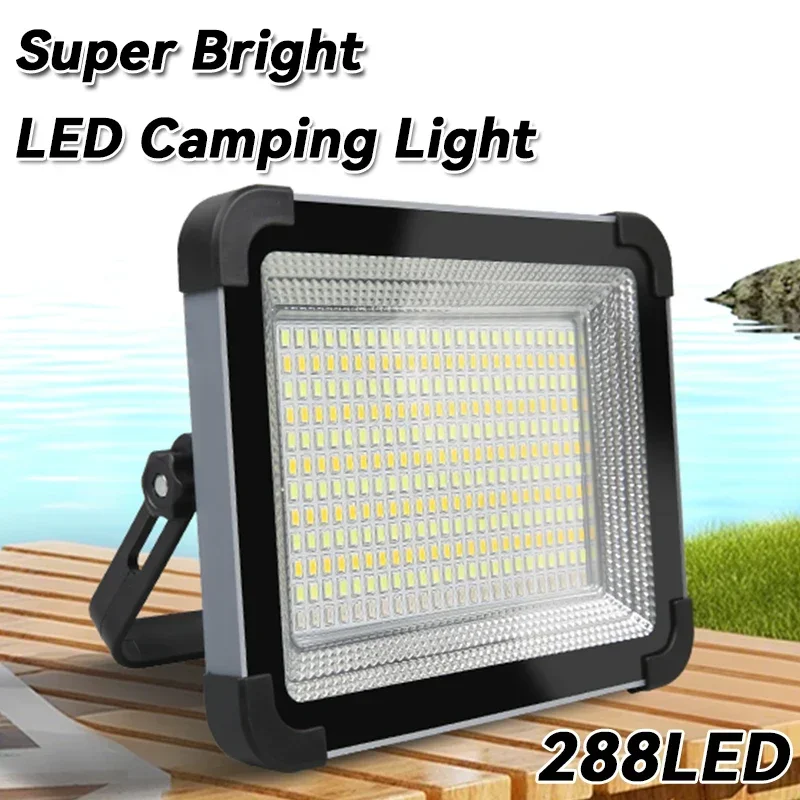 

Multi-functional 4800MAH 288LED Solar Camping Light Rechargeable Lantern with Hook Powerful Hanging Torch Outdoor Emergency Lamp