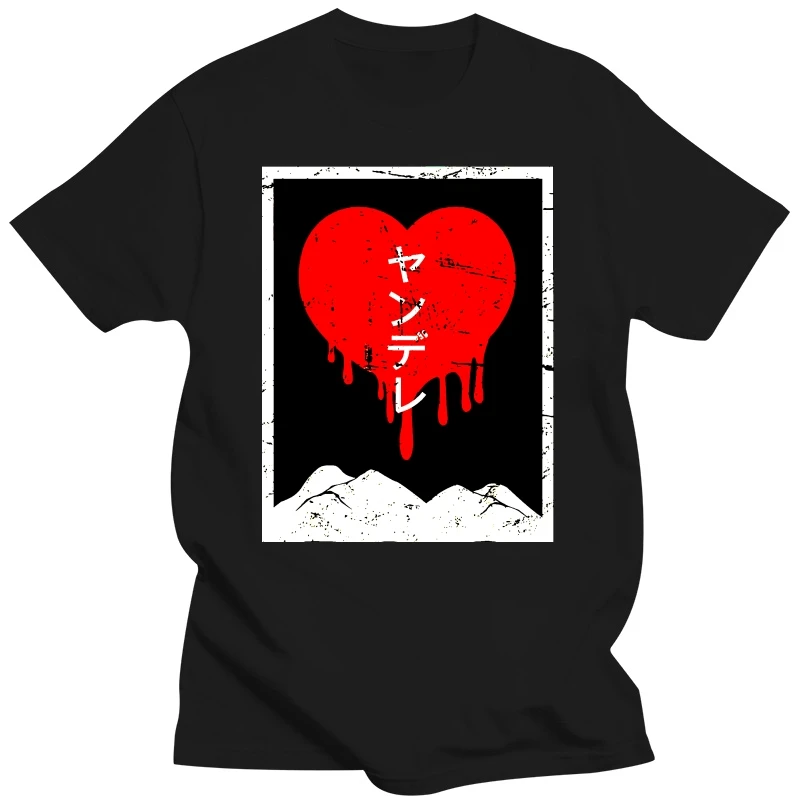 2019 Fashion Men T shirt Vintage 100% Cotton Yandere Anime T Shirt