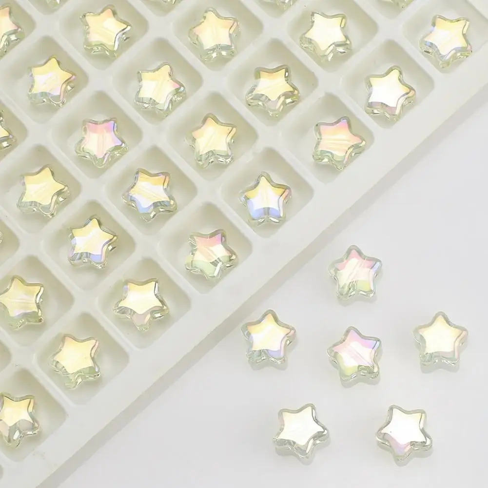 주얼리 제작용 별 모양 유리 비즈, 다채로운 유리 별 비즈, 다목적 DIY 주얼리 제작 공예 장식