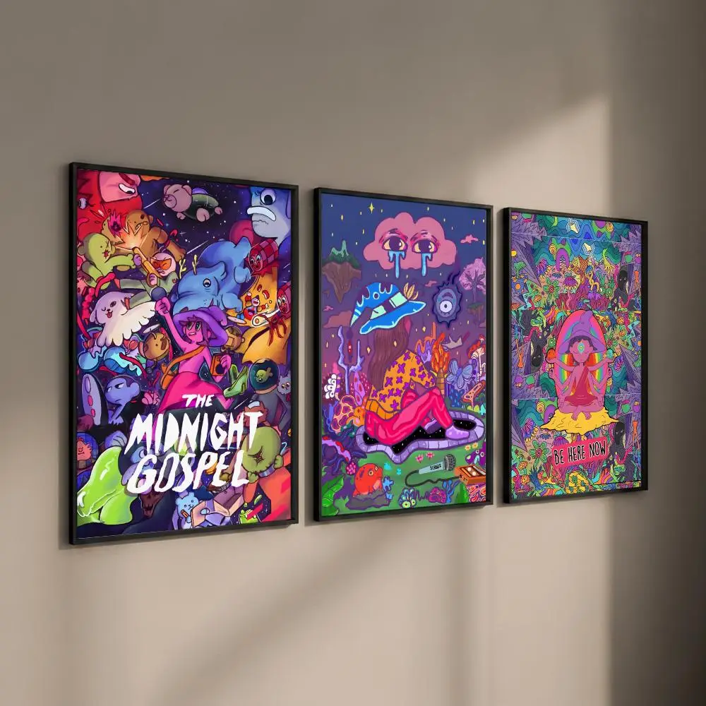 Cartoon The Midnight Gospel Poster Self-adhesive Art Waterproof Paper Sticker Coffee House Bar Room Wall Decor