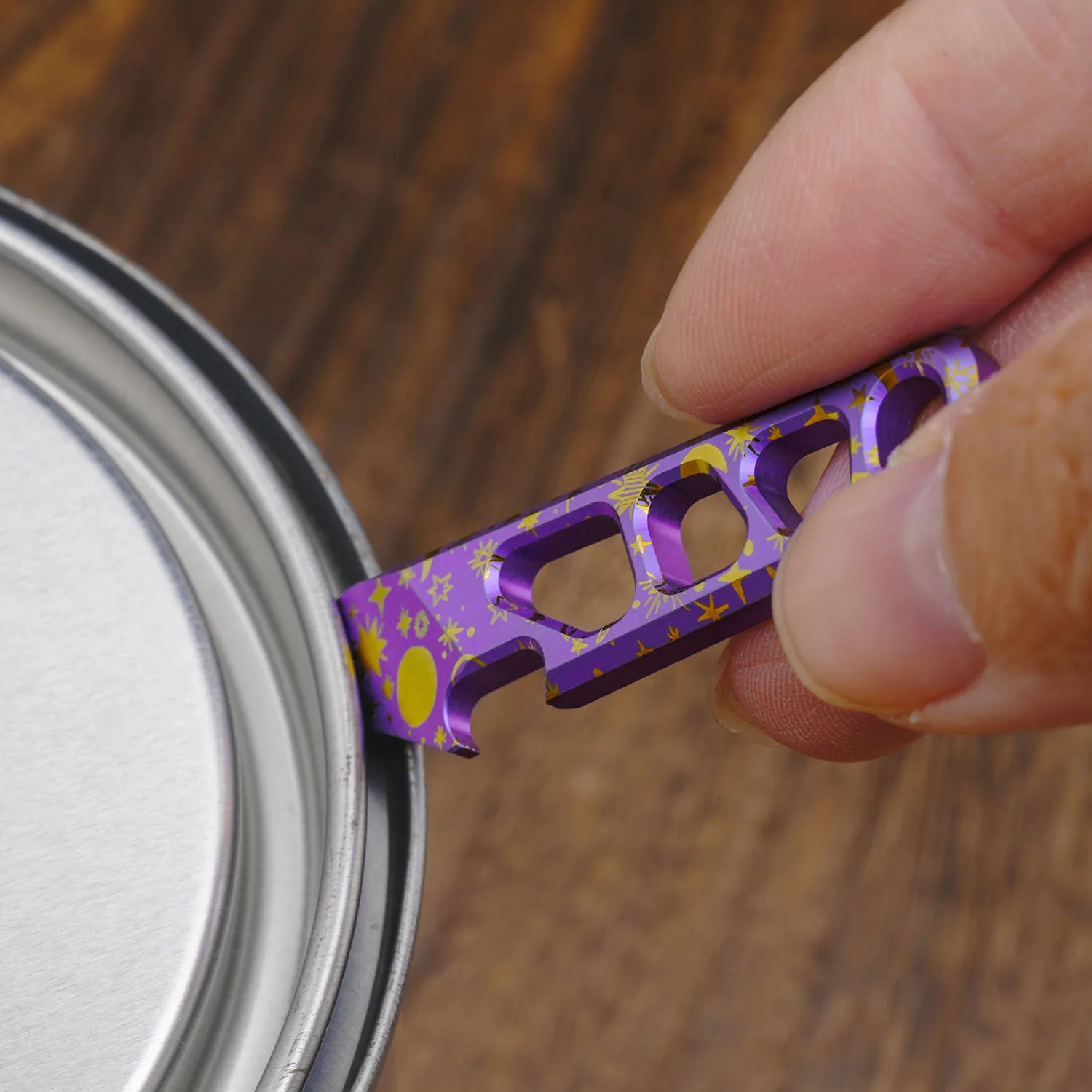 Purple Titanium Alloy Lever Multifunction Keychain Pendant Bottle Opener EDC Portable Unpacking Device Camping Equipment