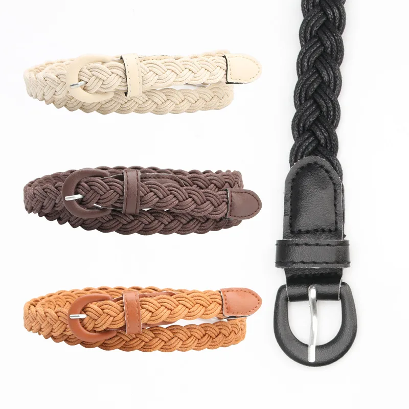 New Fashion Hot Sell New Womens Belt New Style Candy Colors Hemp Rope Braid Belt Female Belt for High Quality Ceinture Femme