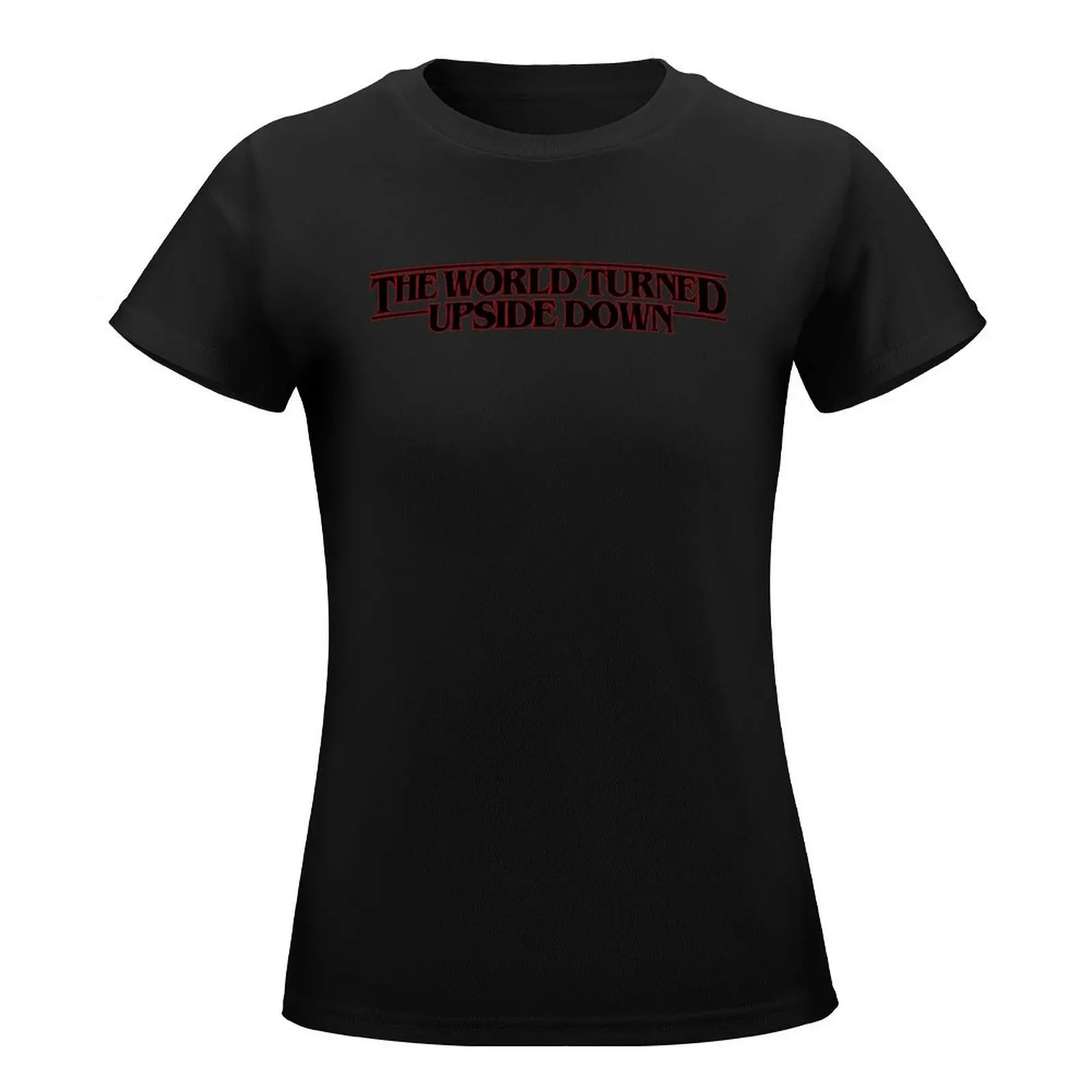 The world turned upside down (black) T-Shirt cute tops cute clothes designer clothes Women luxury