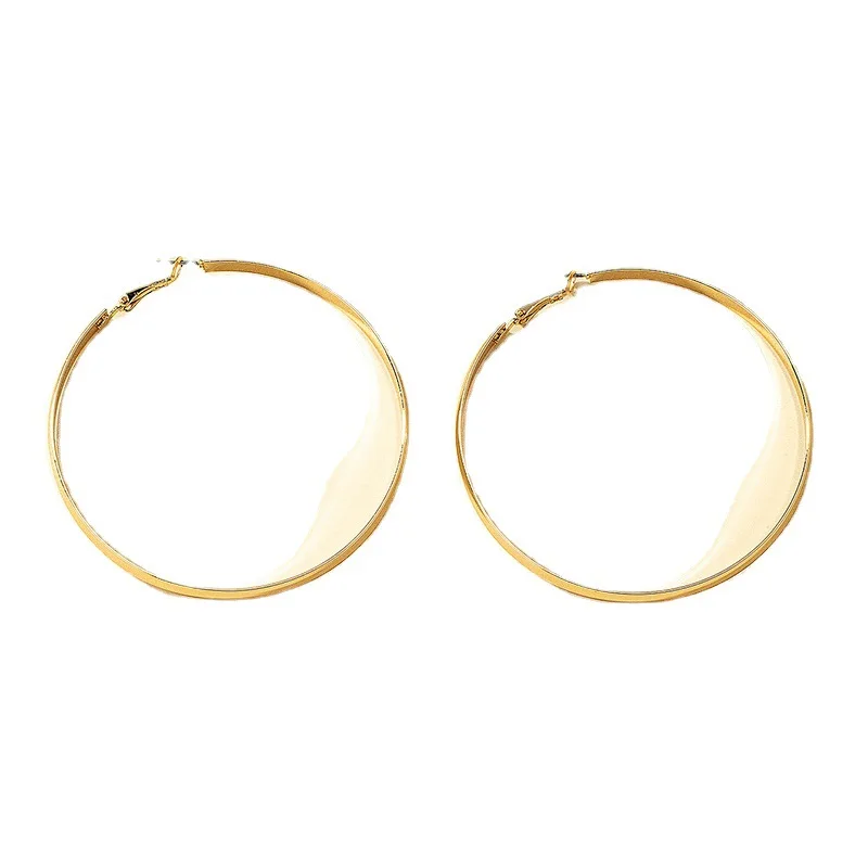 Exaggerated and Simple Geometric Ring Metal Earrings for Women Holiday Party Fashion Jewelry Ear Accessories AE134