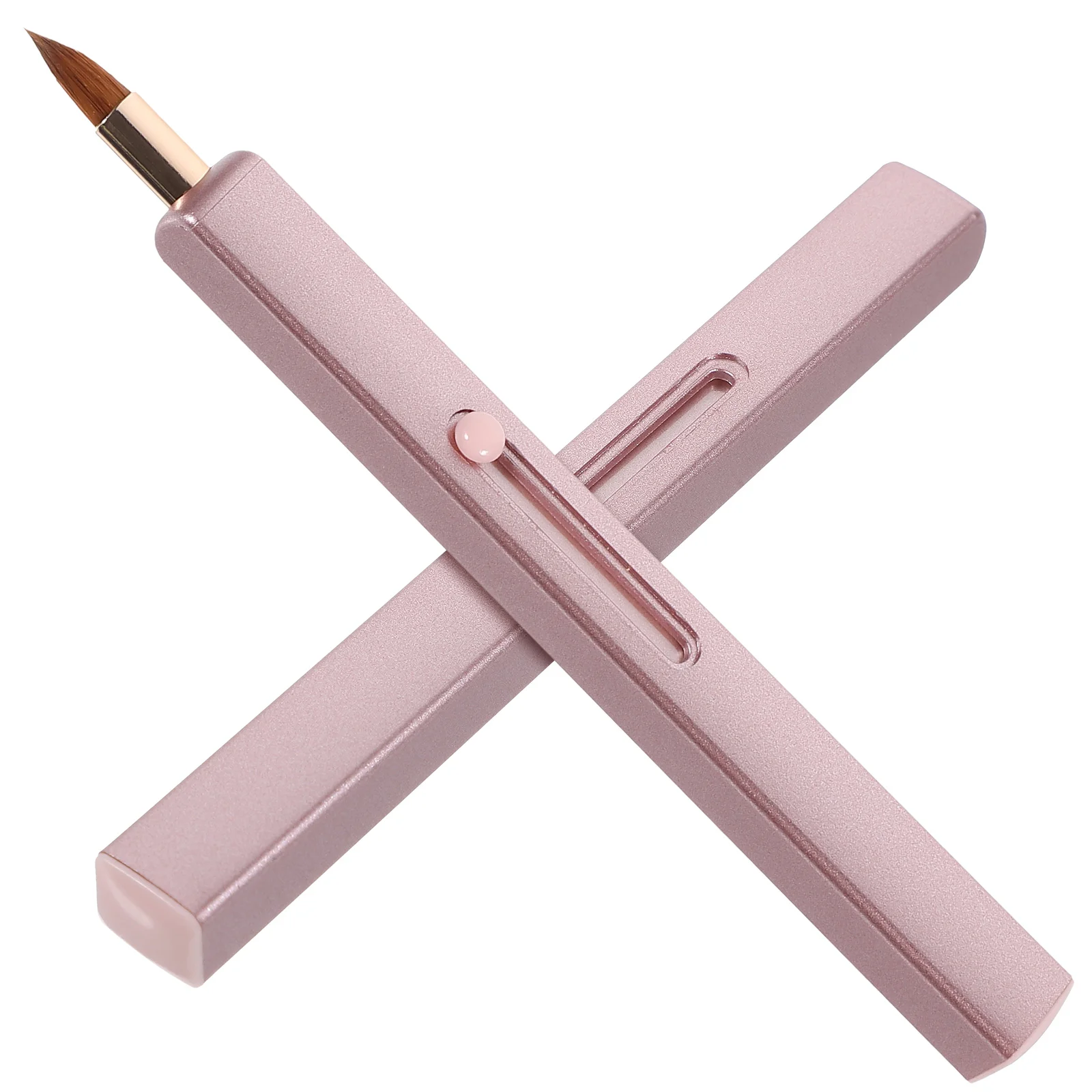 2-delige intrekbare lippenborstel enkele kop grijze glans applicatorborstels roze concealer