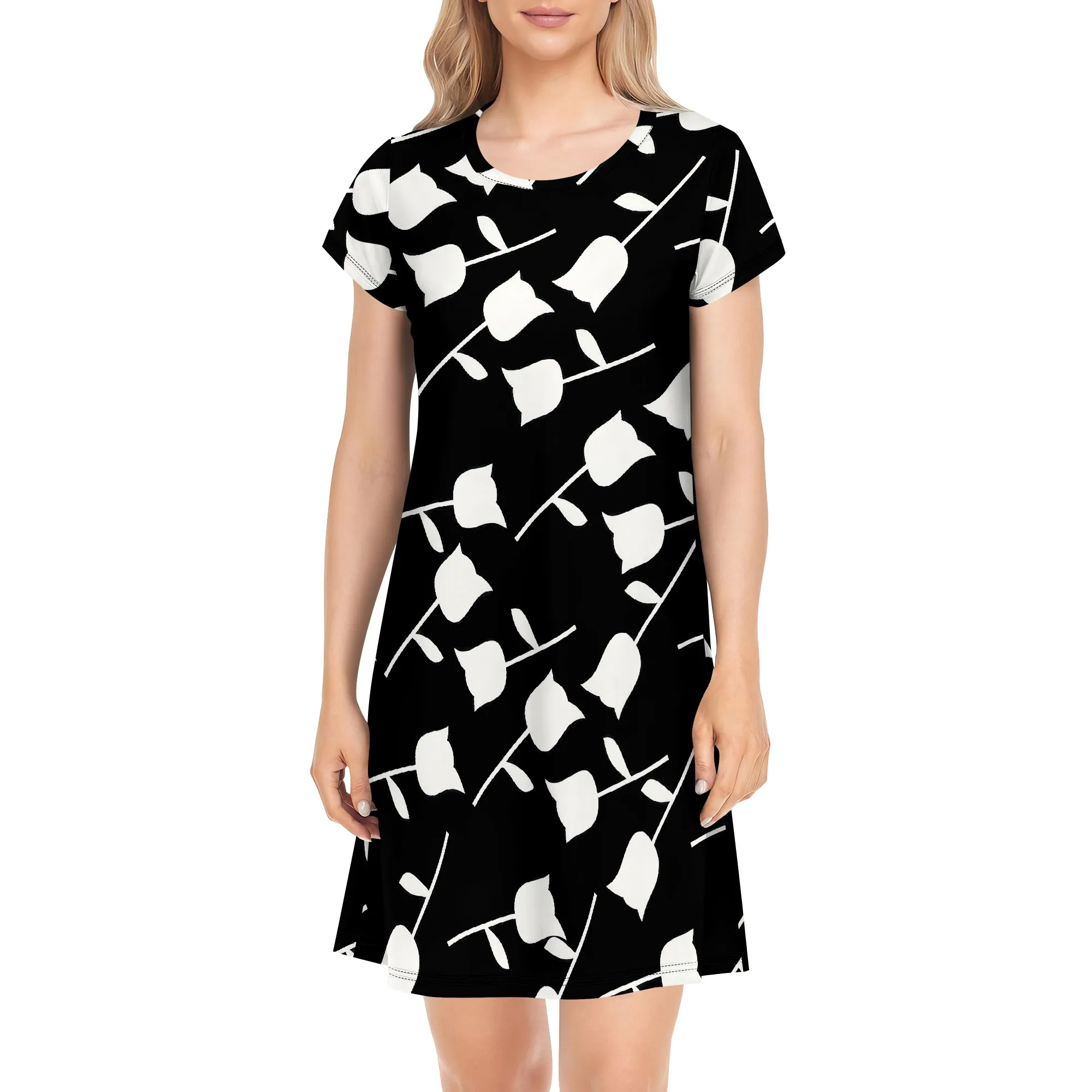 Women’s Casual Summer T Shirt Dress Loose Short Sleeve Tunic Dress for Women