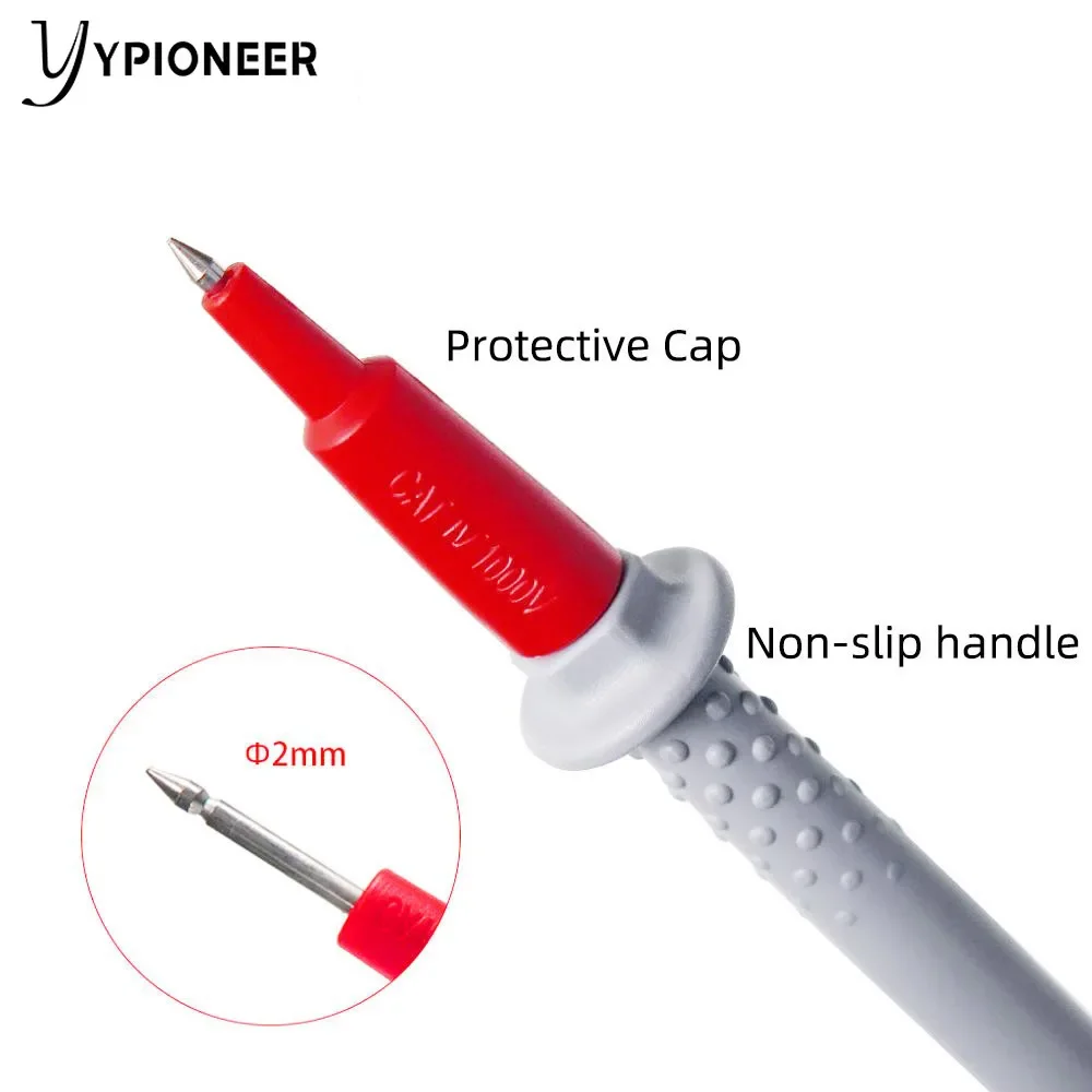 YPioneer P1505 Kit Timah Uji Multimeter Kabel Silikon Ganda Probe Multimeter Kawat Probe Tembaga Listrik 4.9ft/1.5M