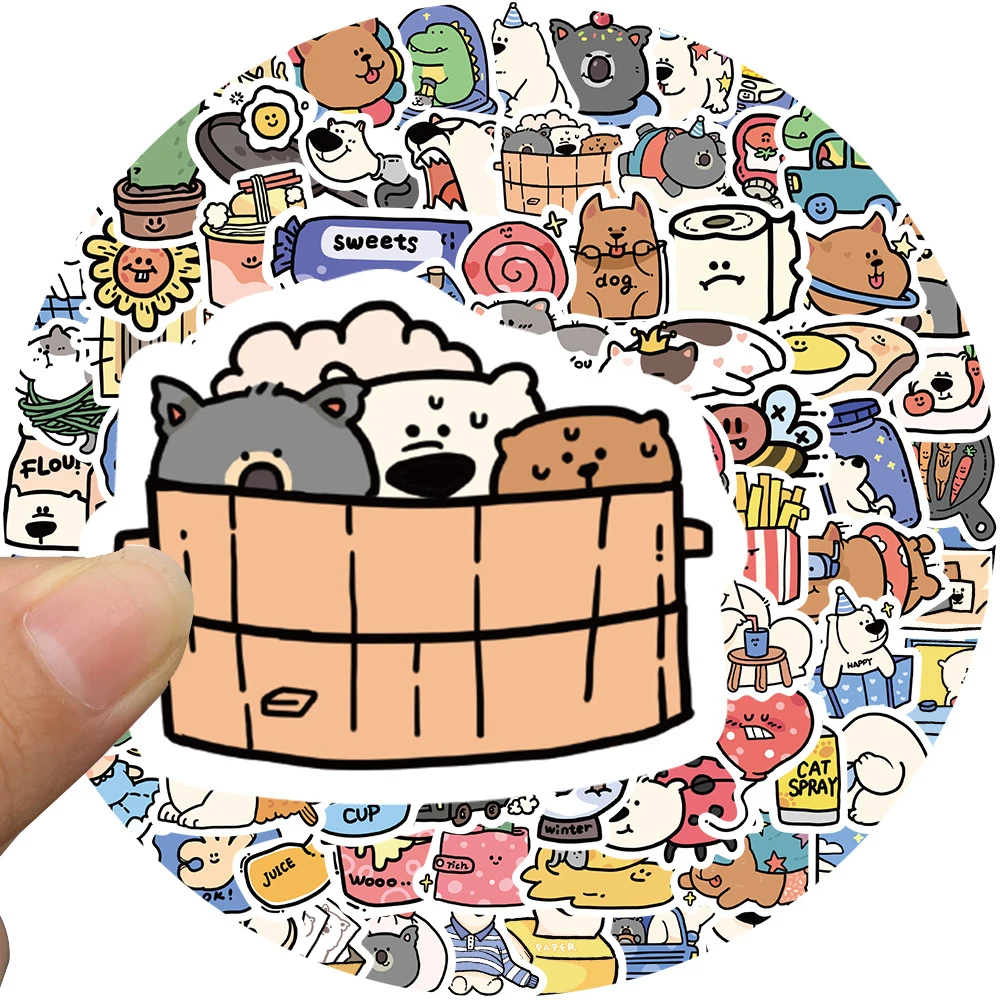

10/30/50/100pcs Kawaii Animal Hostel Graffiti Stickers Funny Cartoon Decals Decoration DIY Diary Suitcase Phone Sticker Kids Toy