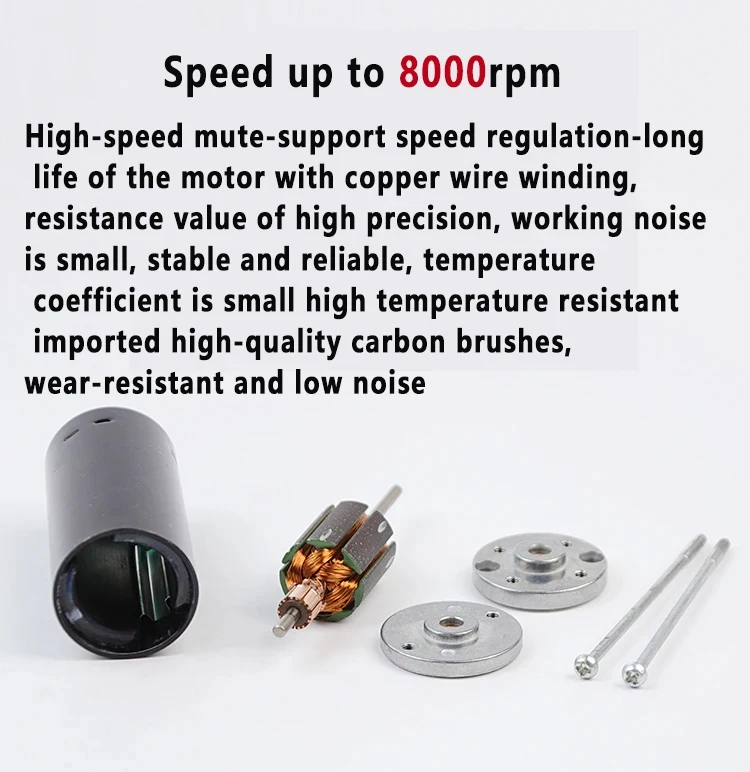 12V 24V Small DC tubular Motor with Carbon Brush 3175ZY Adjustable Speed Can CW CCW High Torque strong stability Motor