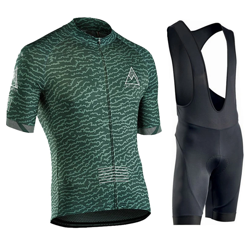 Men Summer Cycling Race Kit Short Sleeve Road Bike Jersey Breathable Quick Dry Bib Shorts Lightweight Padded Outdoor Sportswear