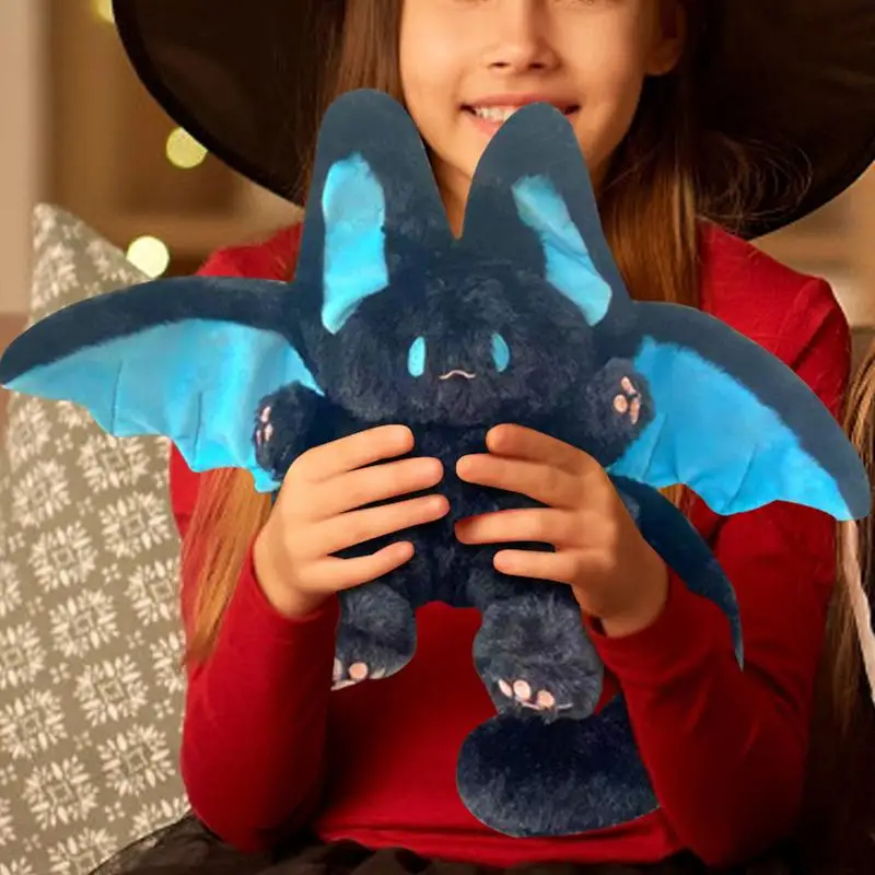 Creepy Goth Bat Stuffed Animal Plush Figure Toys With Dark Element Design Comfortable Plush Pillows For Family Friends