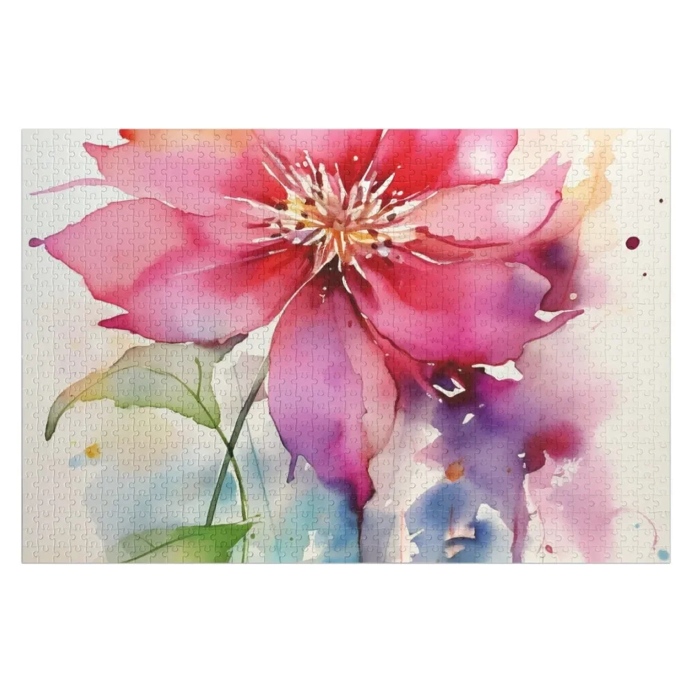 

Floral loose watercolor 1 Jigsaw Puzzle Customizable Gift Game Children Woodens For Adults Puzzle